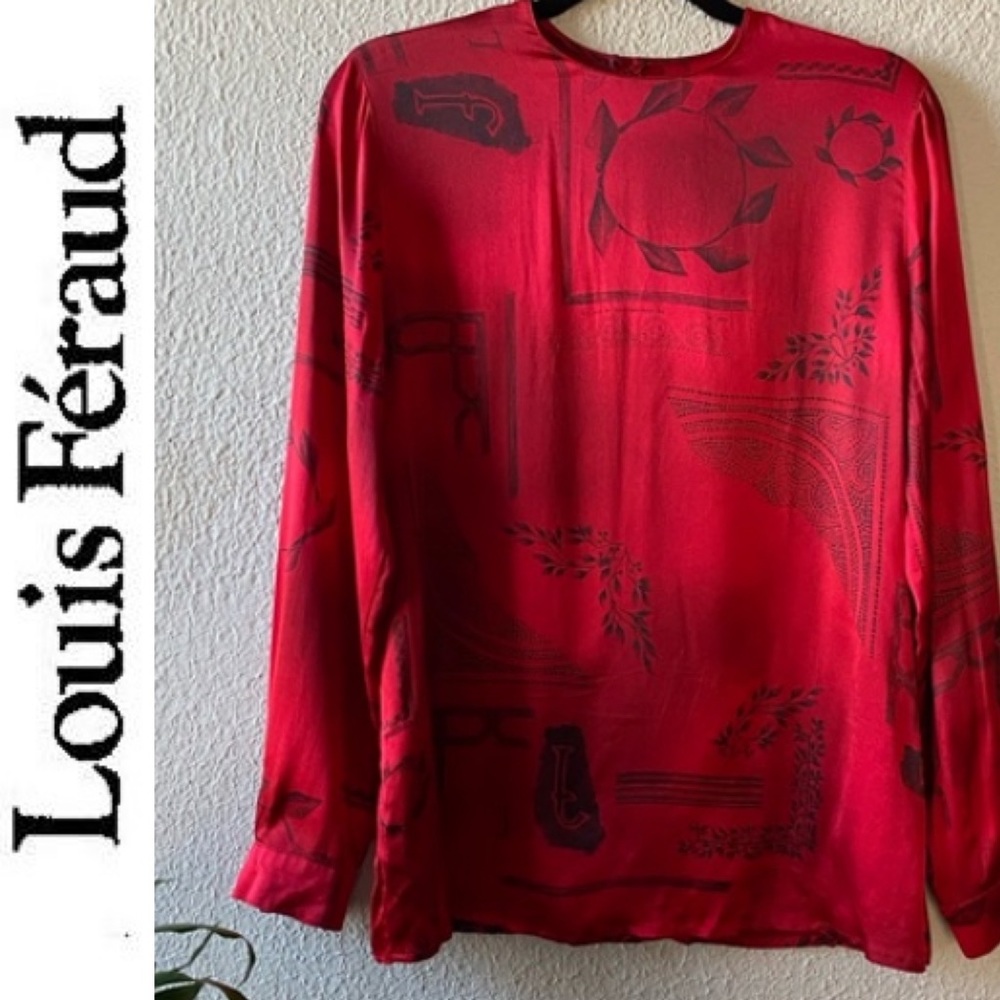 Louis Feraud silk red blouse